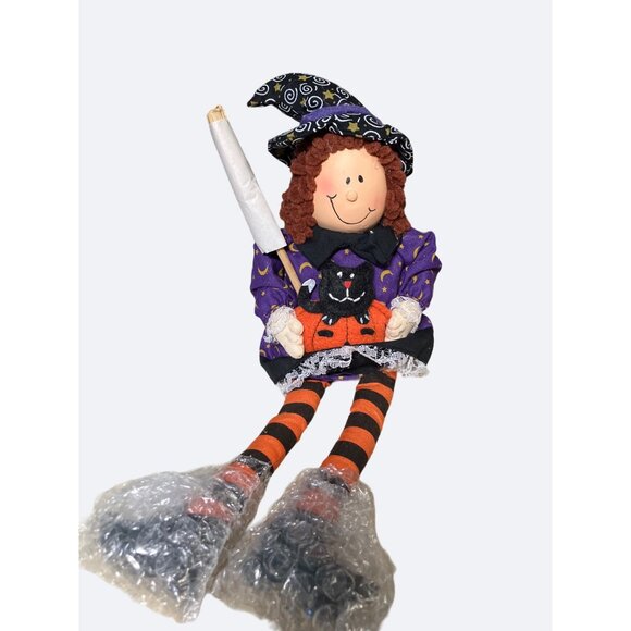 Whimsical Witch Shelf Sitter Pixie Legs Doll Halloween Decor - Picture 4 of 11